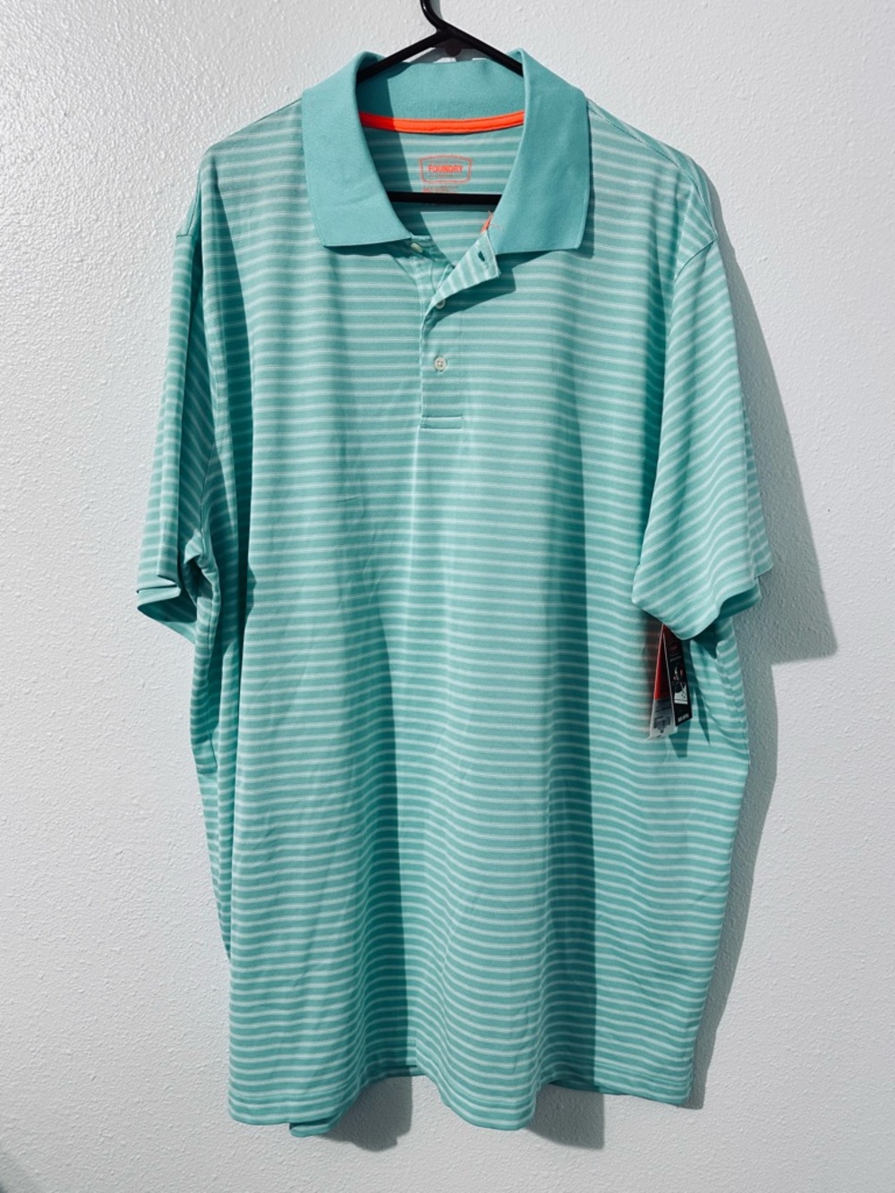 NWT The Foundry Co. Active Division Mens 3XLT Striped Polo Shirt Quick-Dri